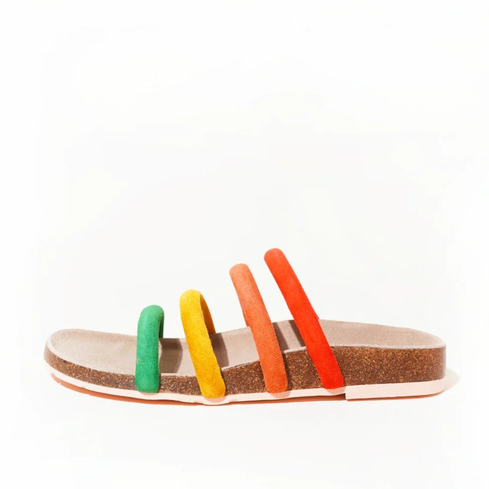 Charlotte Stone Gloria sandals in rainbow, Size 10